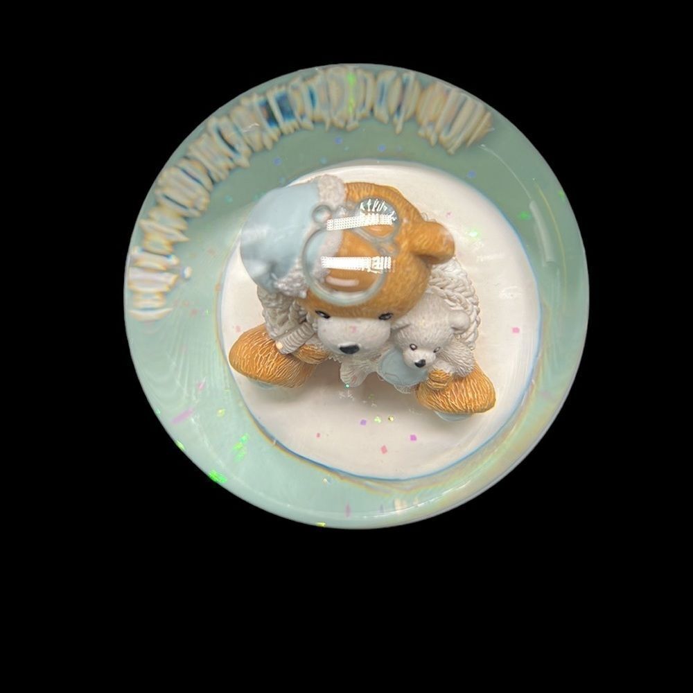 Baby’s First Christmas Snow Globe Teddy Bear Music Box St Nicholas Square - Picture 5 of 9